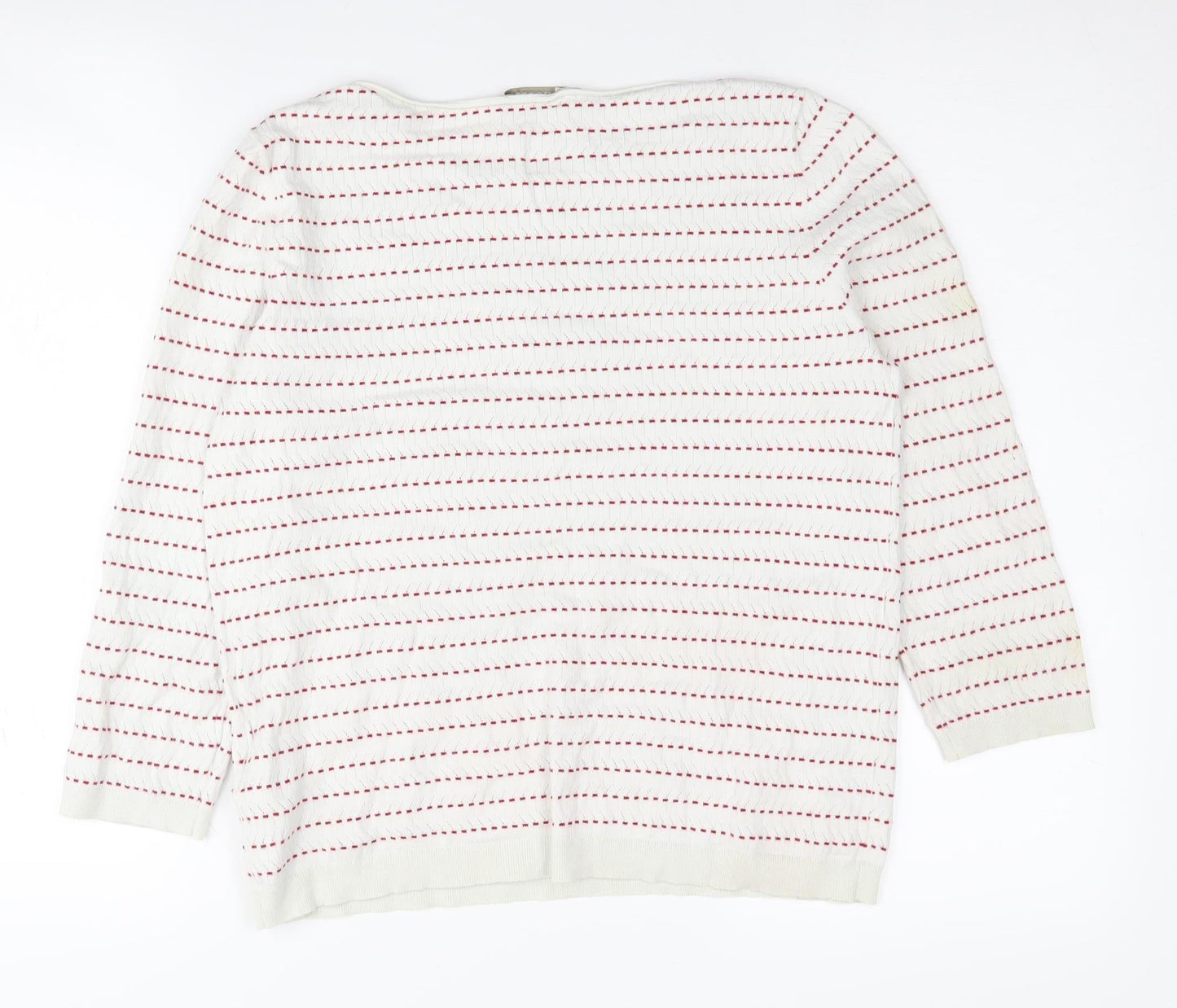 Hobbs Women's White Striped Jumper, Medium, Long Sleeve