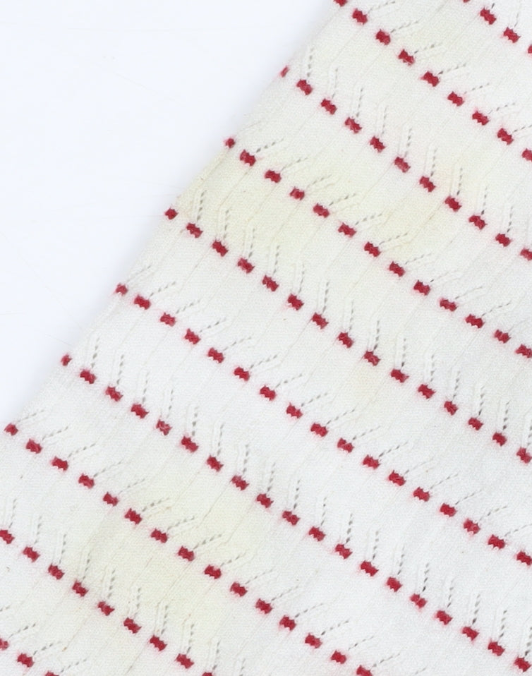 Hobbs Women's White Striped Jumper, Medium, Long Sleeve