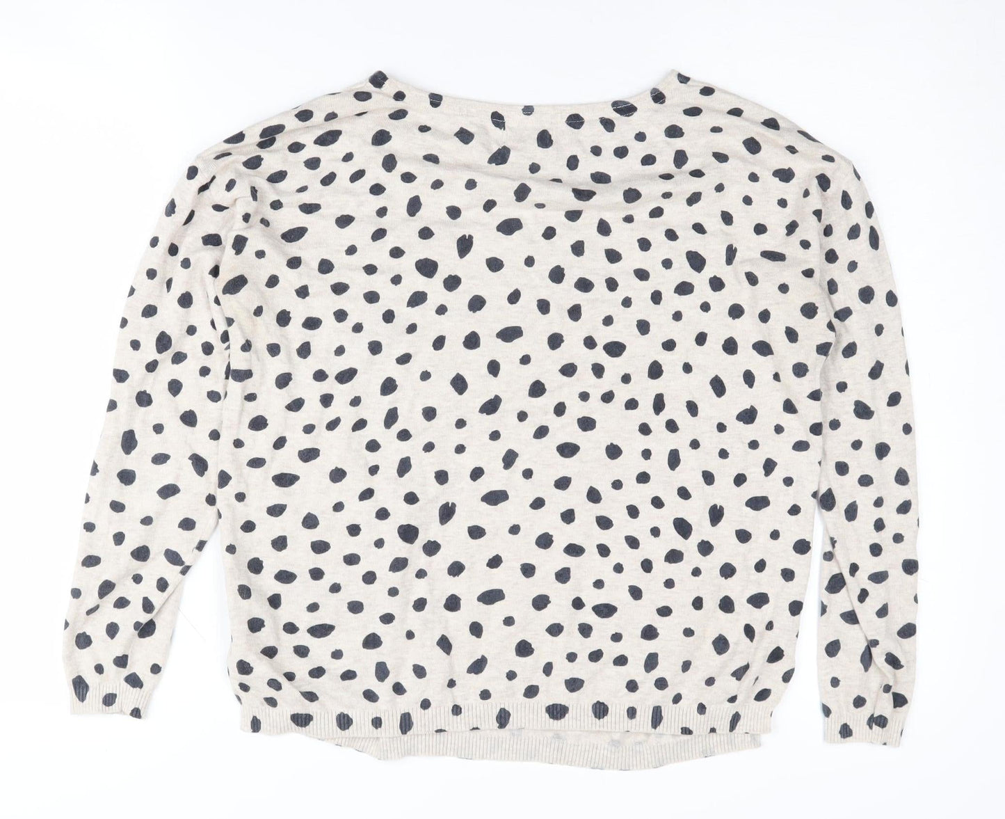 Fat Face Women's Beige Animal Print Pullover Jumper Size 8