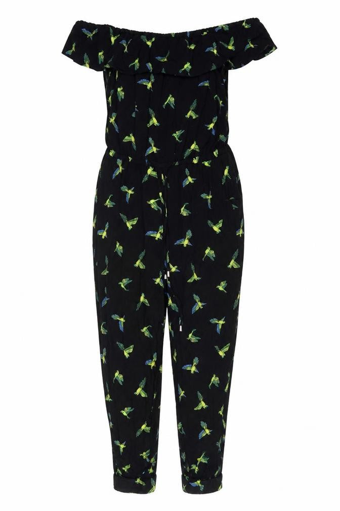 Oasis Women's Black Animal Print Jumpsuit Size 10