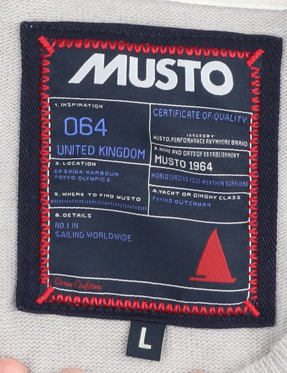 Musto Men's Grey Cotton Pullover Jumper L