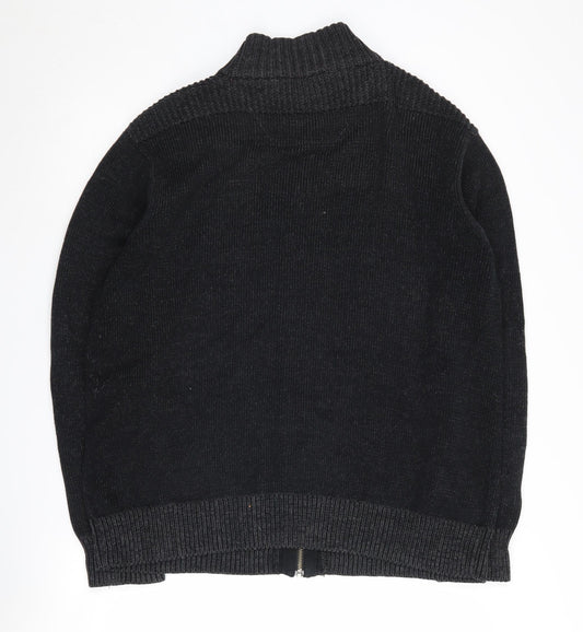 Maine New England Men's Black Knit Zip Jacket XL