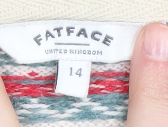 FatFace Women's Beige Christmas Jumper Size 14