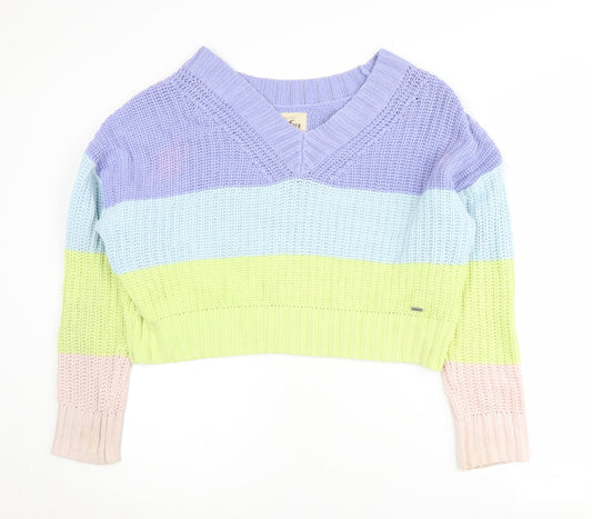 Hollister Women's Multicoloured XS V-Neck Pullover Jumper