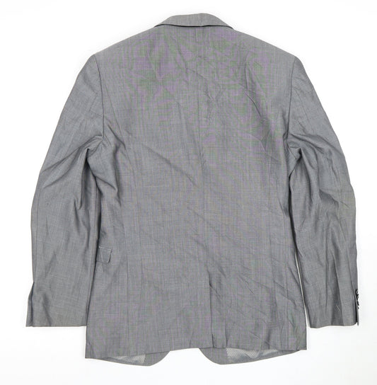 Next Men's Grey Blazer, 36S, Wool Blend, Formal