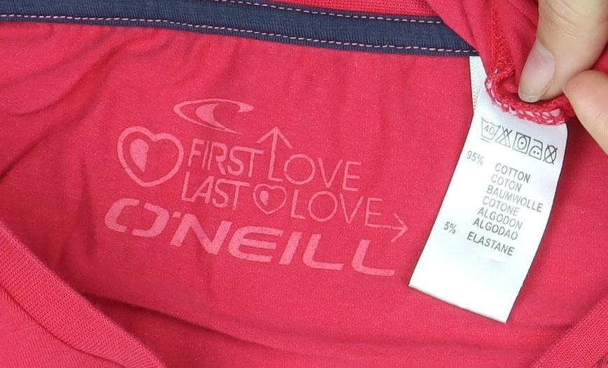 O'Neill Women's Red V-Neck T-Shirt, Size 7, Casual Wear