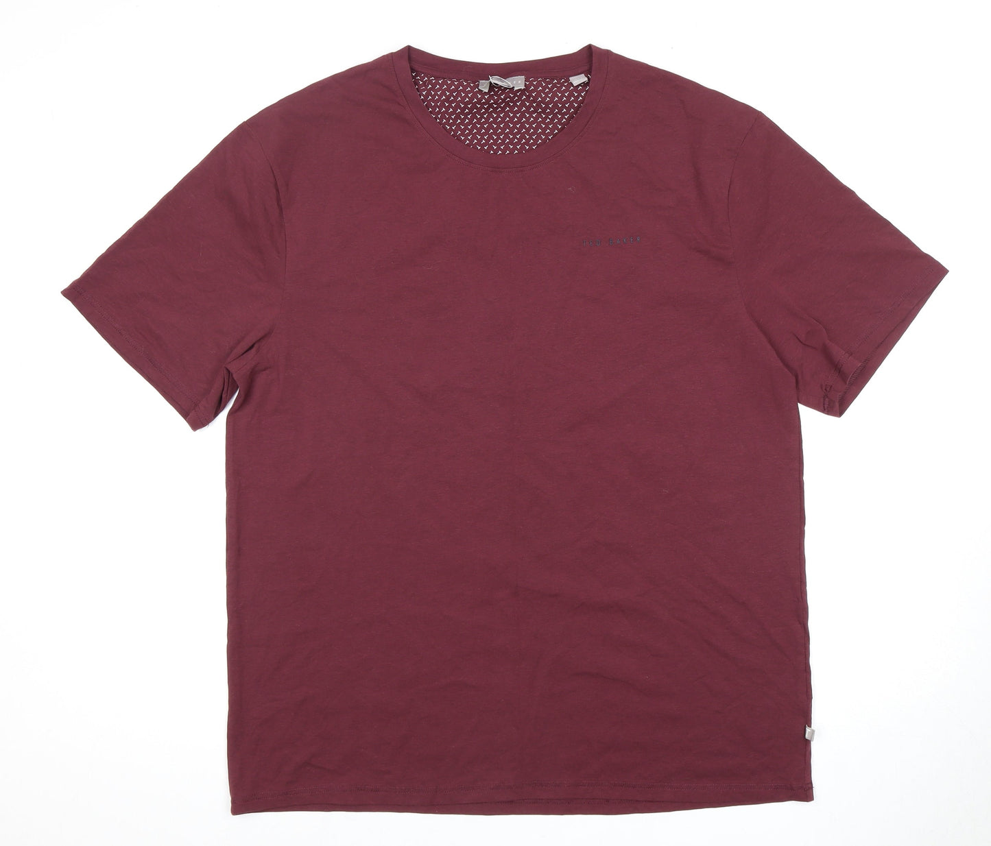 Ted Baker Men's Burgundy 2XL T-Shirt Crew Neck