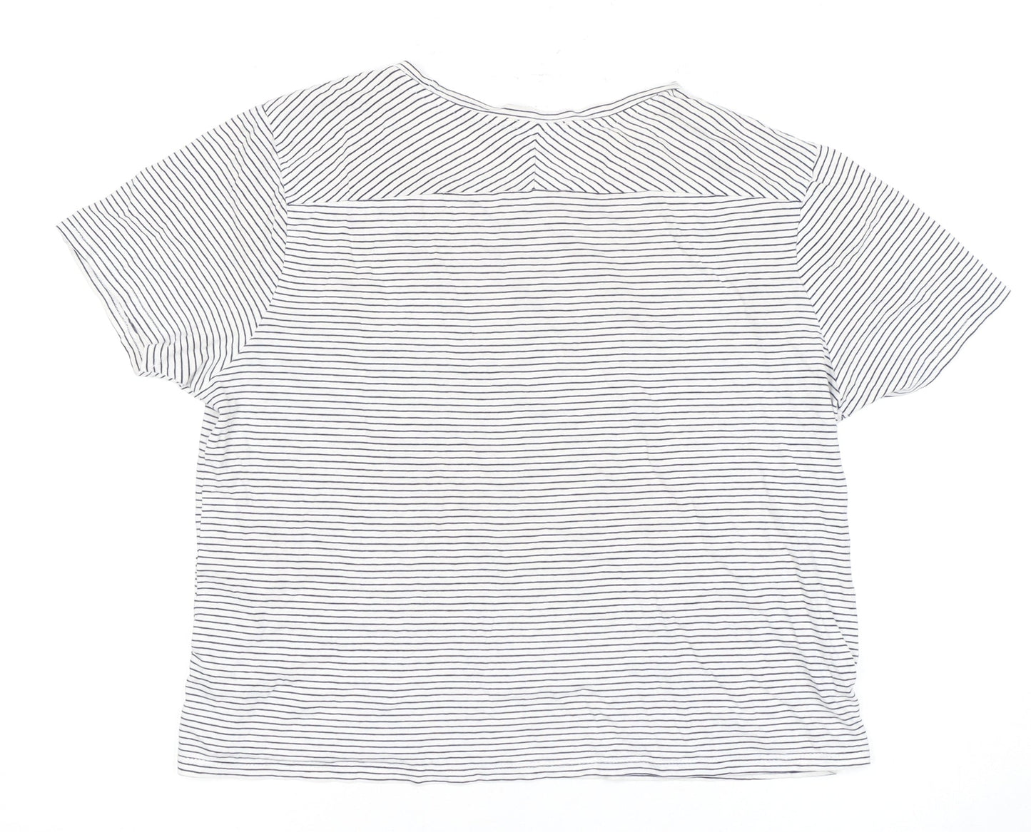 Zara Women's White Striped T-Shirt Size 12