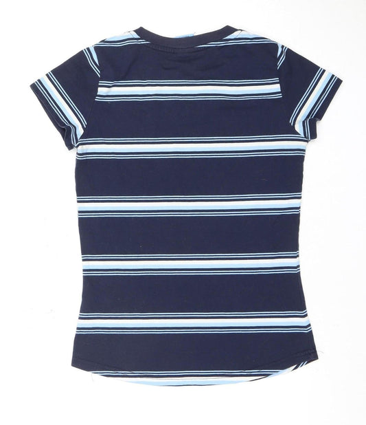 Manchester City Women's Striped T-Shirt - Blue, Size 8