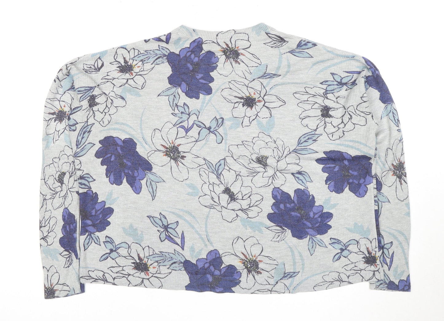 Marks and Spencer Women's Grey Floral Crew Neck Top