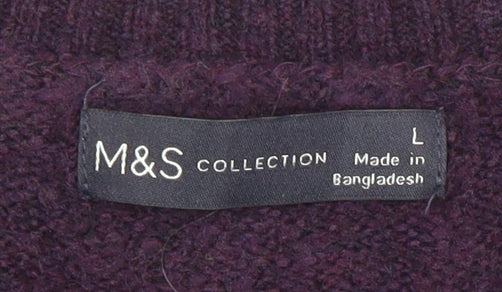 Marks and Spencer Women's L Purple Knit Pullover Jumper