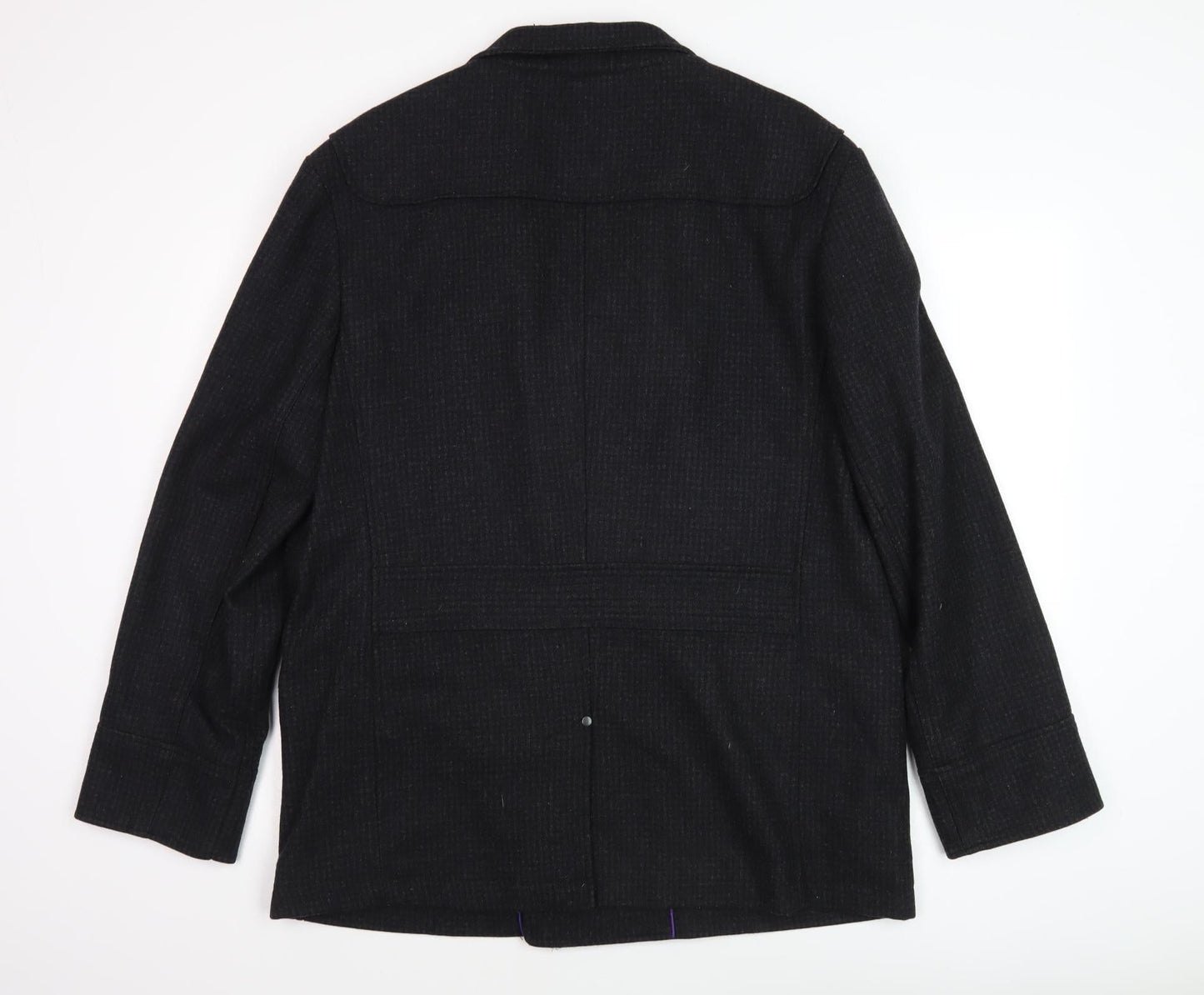 Jeff Banks Men's Black Wool Pea Coat L