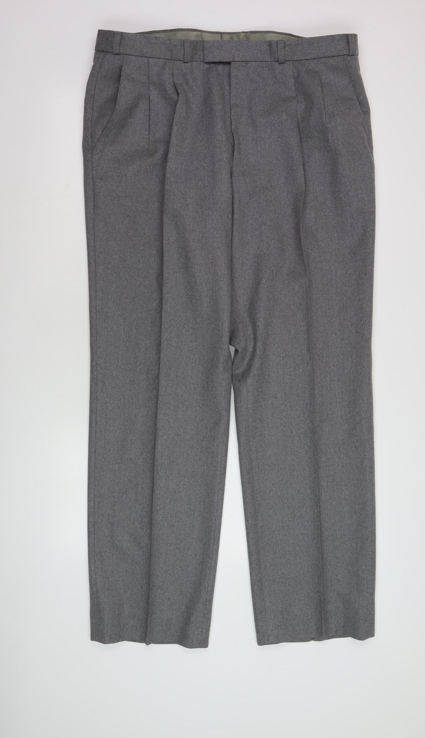 Centaur Men's Grey Wool Formal Trousers 46L