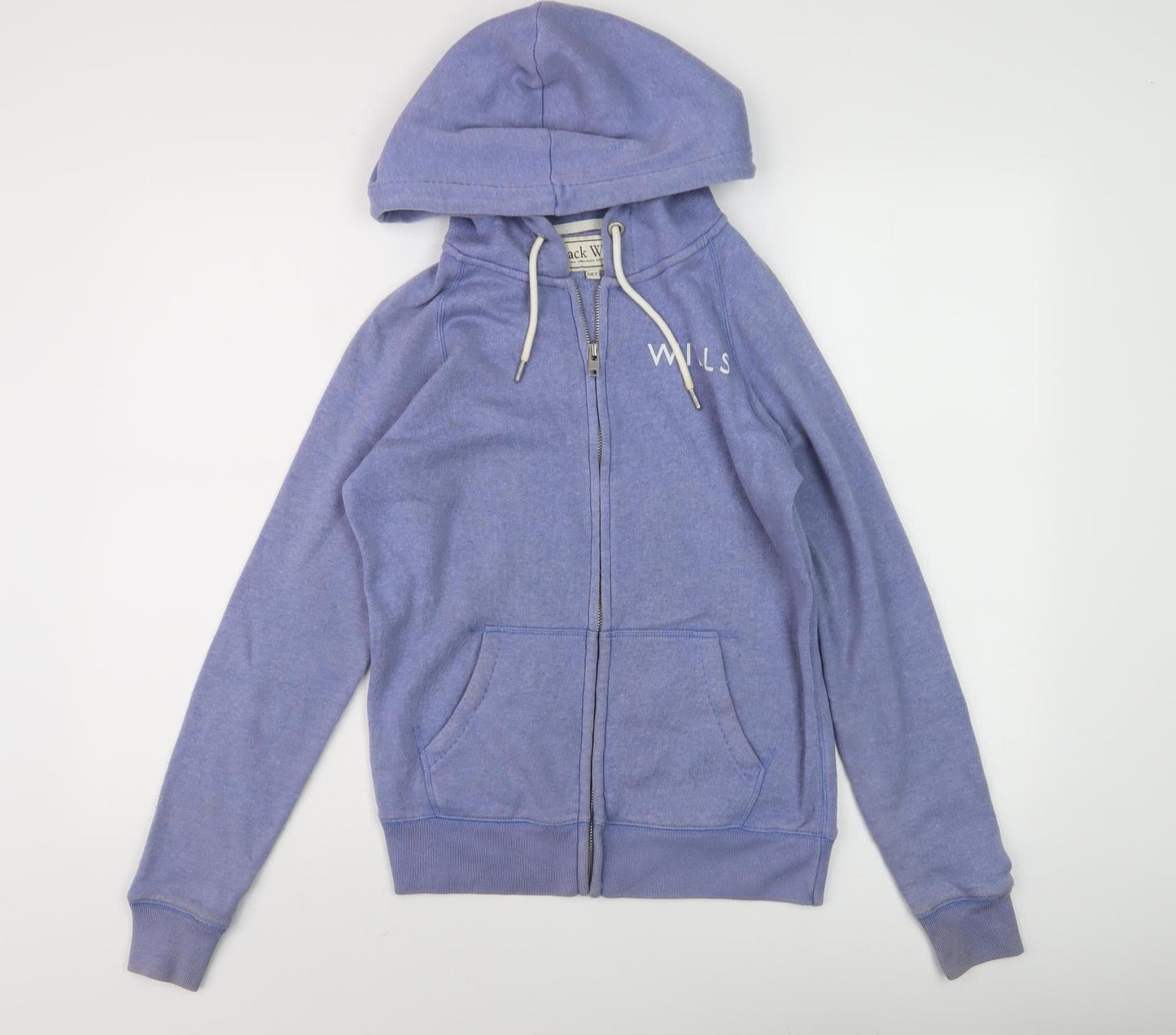 Jack Wills Women's Blue Full Zip Hoodie Size 8