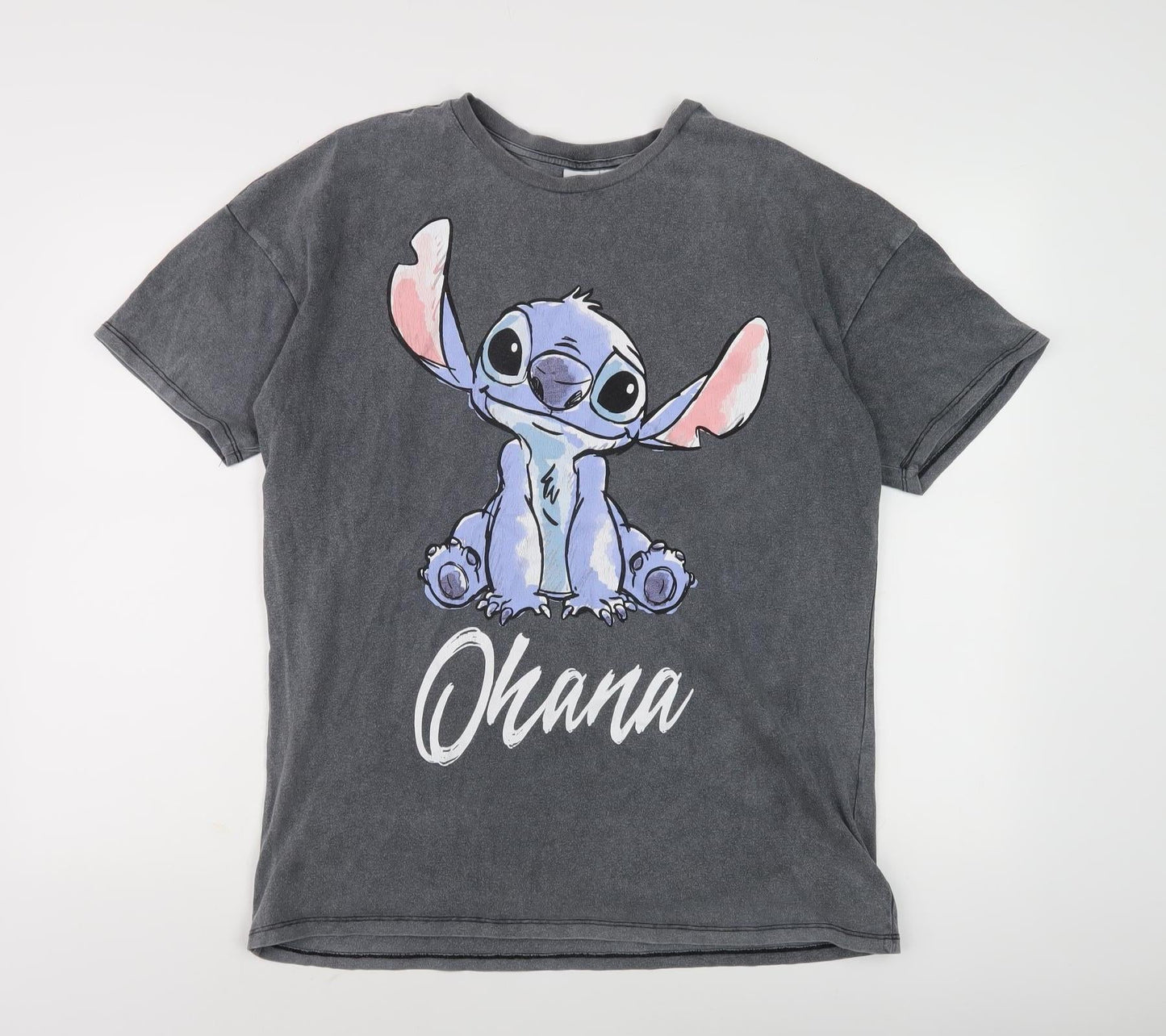 Disney Unisex Grey Stitch T-Shirt, Size S, Casual Style