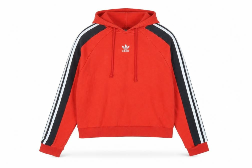 Womens UK 8 Regular adidas Red Pullover Hoodie