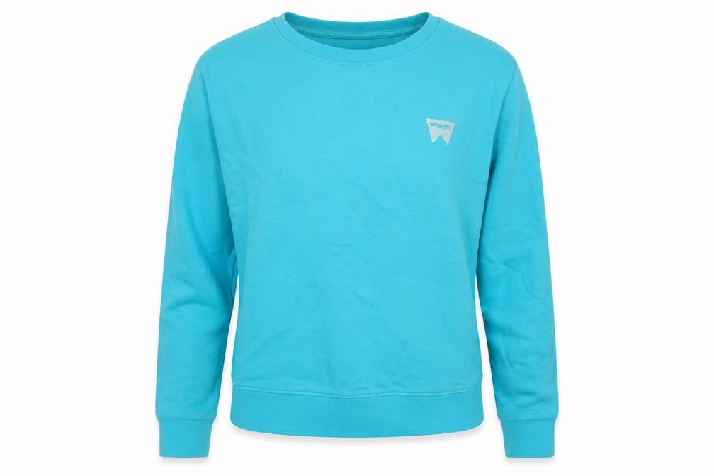 Womens UK M Regular Wrangler Blue Pullover Sweatshirt
