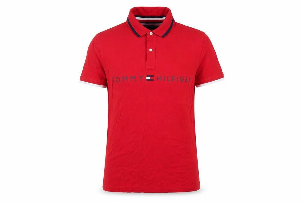 Tommy Hilfiger Men's Red Polo Shirt, Medium, Classic Fit