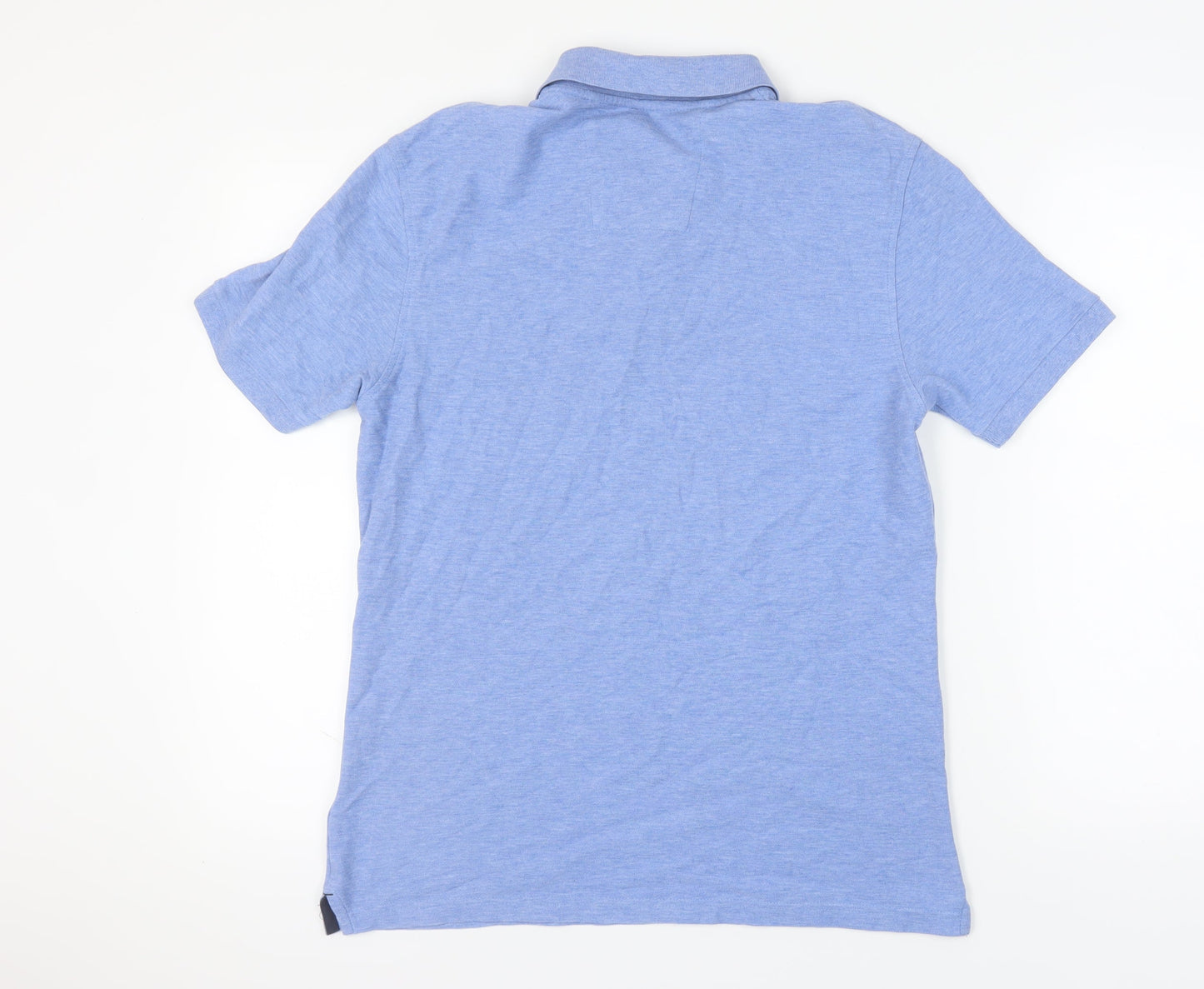 Marks and Spencer Men's Blue Cotton Polo Shirt S
