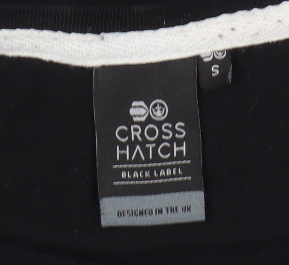 Crosshatch Men's Black Blue Colourblock T-Shirt S