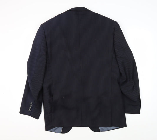 Marks and Spencer Men's Blue Striped Suit Jacket 40S