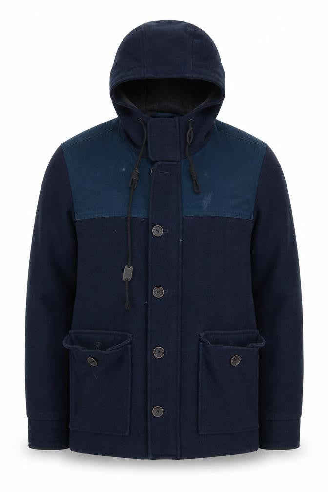 Burton Menswear London Blue Hooded Parka Men's Jacket L