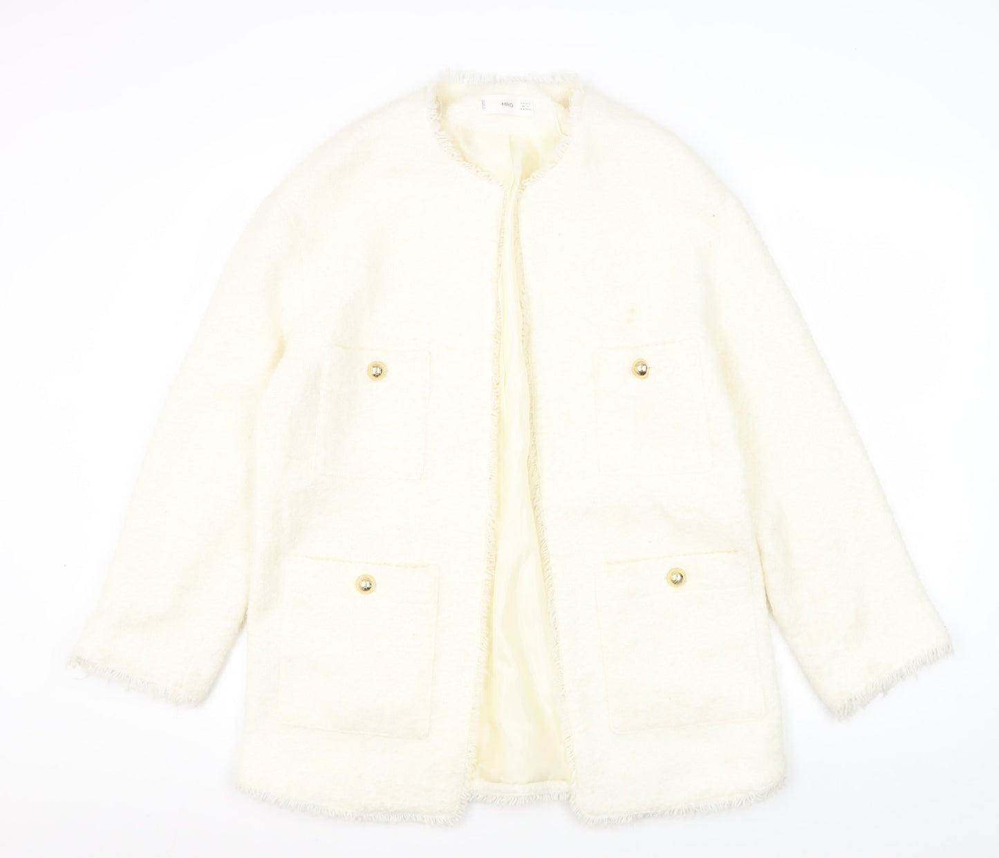 Mango Ivory Women's Mid-Length Coat Size 8