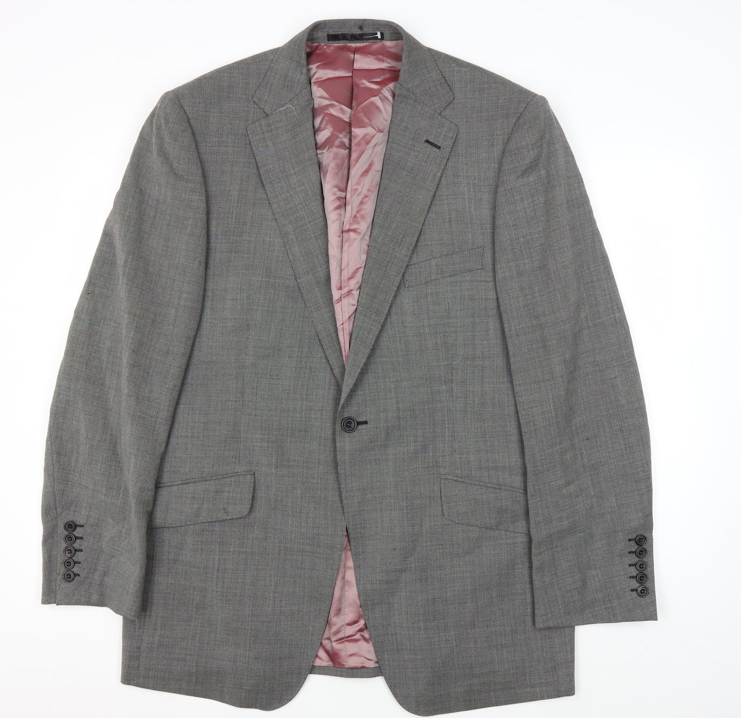 Marks and Spencer Men's Grey Wool Blazer, Size 42L