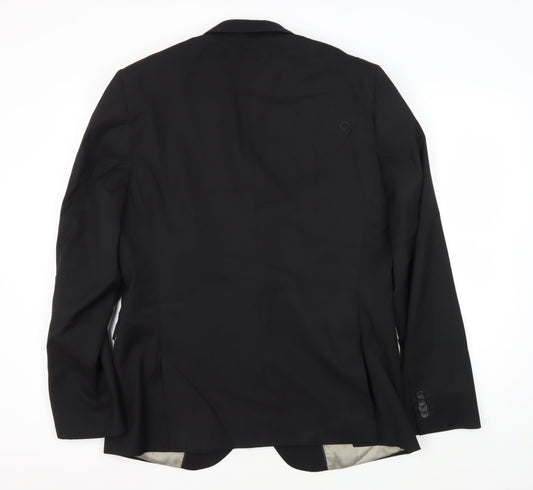 Topman Men's Black Slim Fit Blazer, UK 42