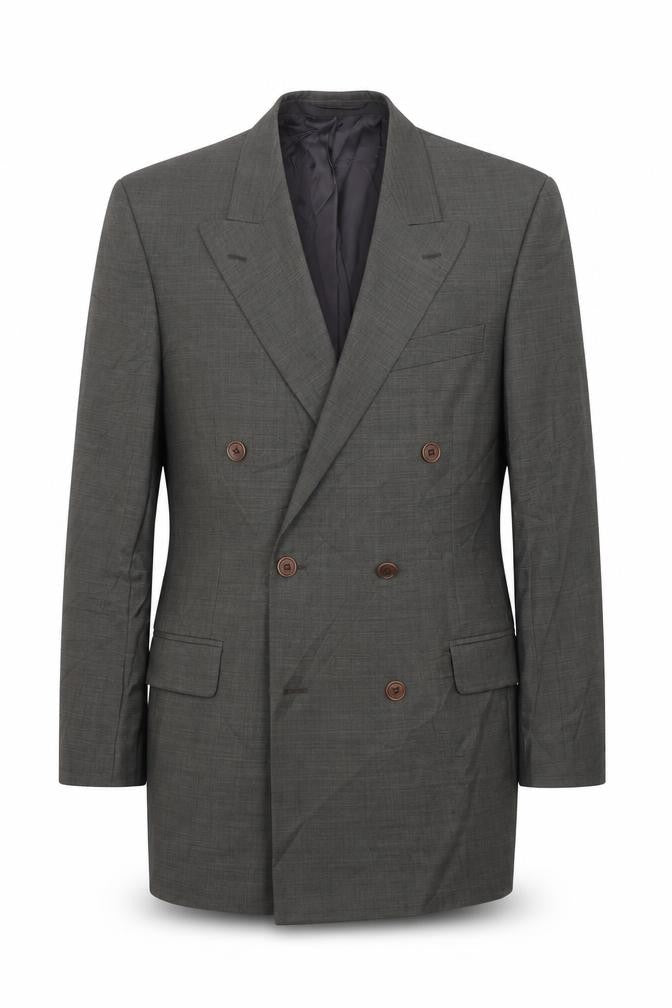 Marks and Spencer Men's Grey Wool Double-Breasted Blazer 40R
