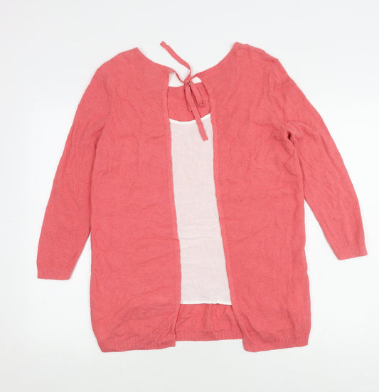 Fat Face Women’s Pink Cardigan UK 10 Long Sleeve