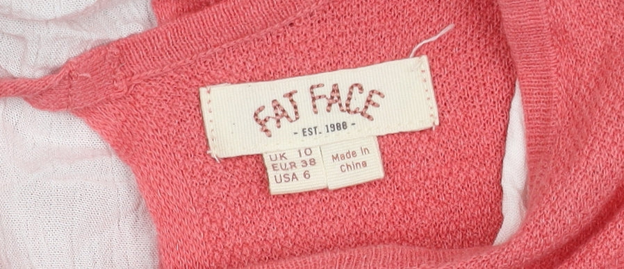Fat Face Women’s Pink Cardigan UK 10 Long Sleeve