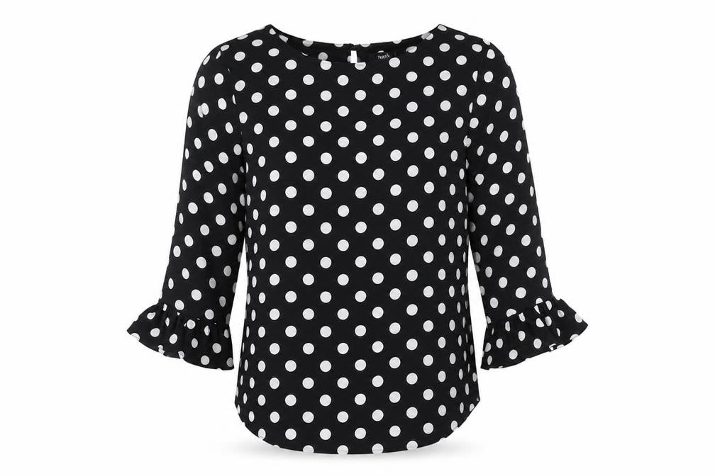 Wallis Women's Polka Dot Flared Sleeve Top