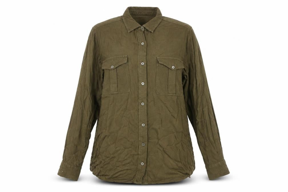Label Lab Women's Green Button-Up Shirt - Size 12