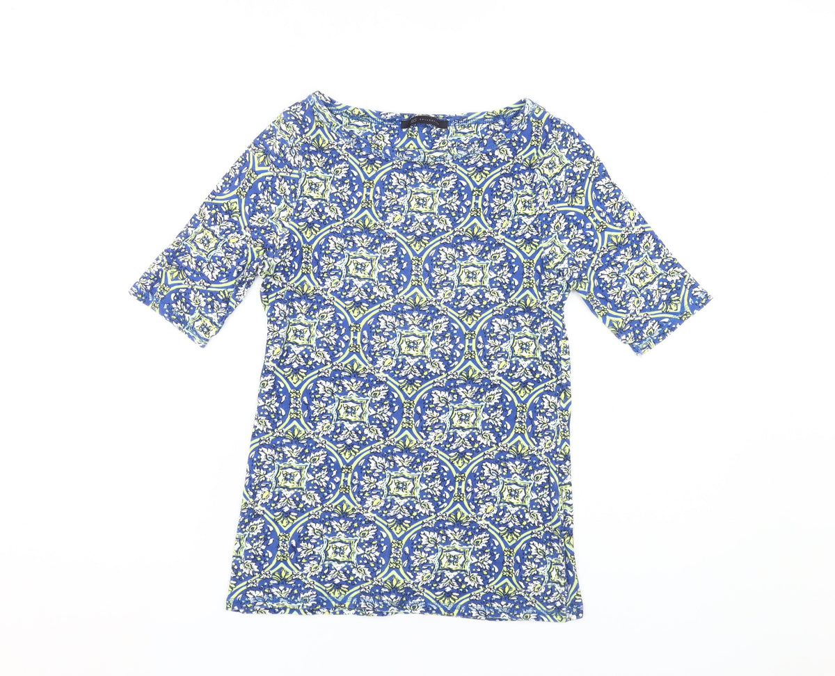 Marks and Spencer Women's Blue Geometric T-Shirt 10