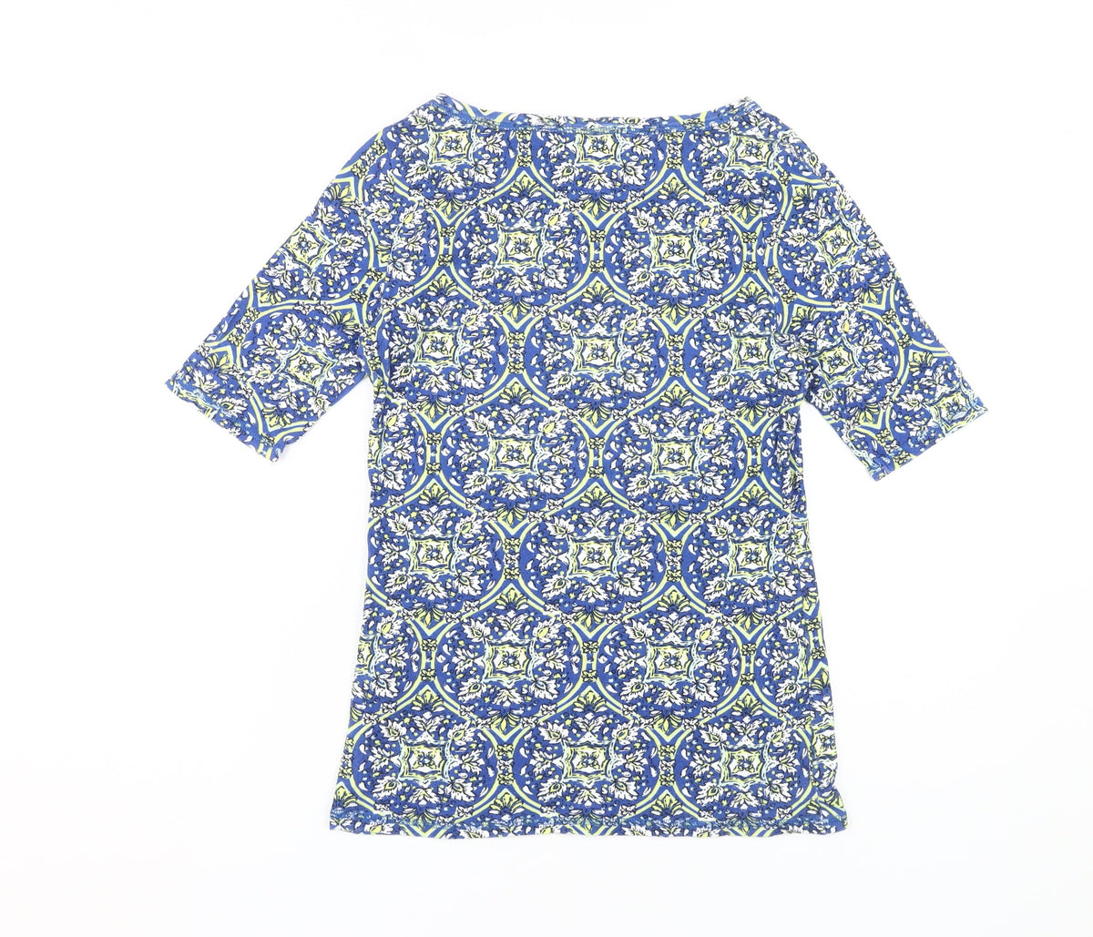 Marks and Spencer Women's Blue Geometric T-Shirt 10