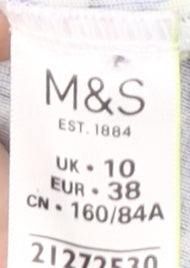 Marks and Spencer Women's Blue Geometric T-Shirt 10