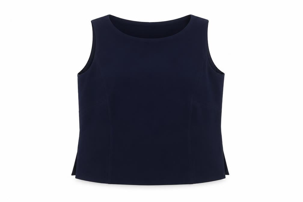 Front view of AMARANTO Women's Blue Tank, size 14, Zip Closure