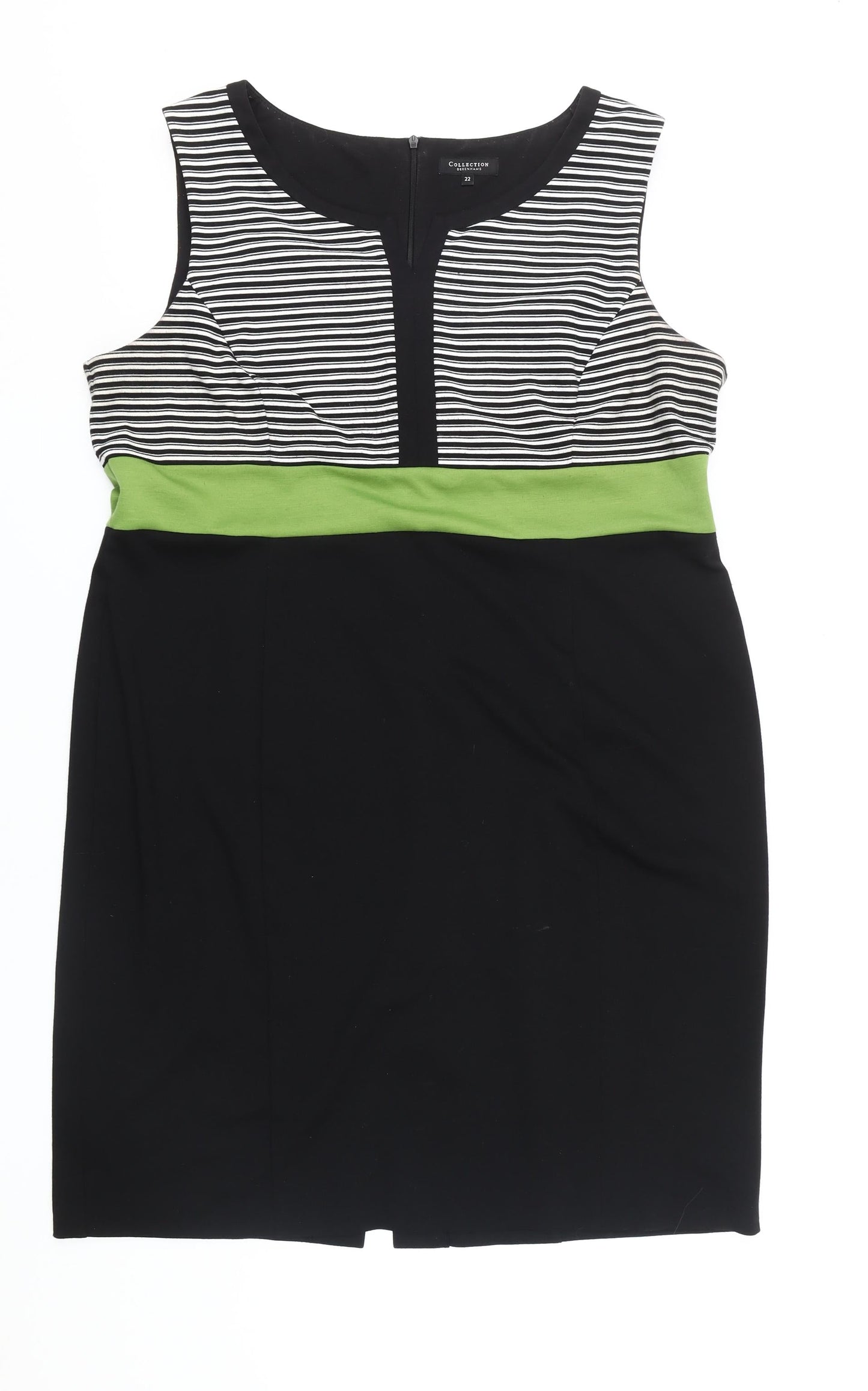 Debenhams Women's Black Striped Plus Size Dress 22