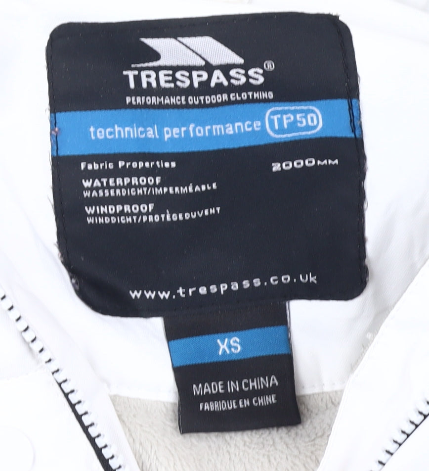 Trespass Women's White Ski Jacket XS, Waterproof, Hooded