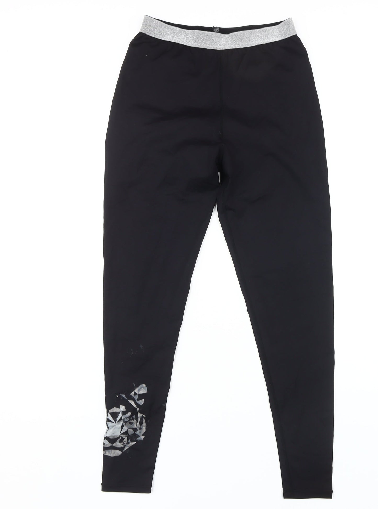 BIBA Women's Black Geometric Leggings Size S