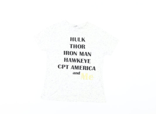Marvel Women's White T-Shirt - Size 8, Casual Comic Style