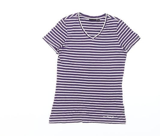 Peter Storm Women's Purple Striped T-Shirt Size 8