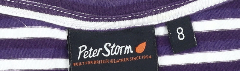Peter Storm Women's Purple Striped T-Shirt Size 8