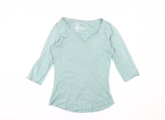Fat Face Women's Green M Basic 3/4 Sleeve T-Shirt