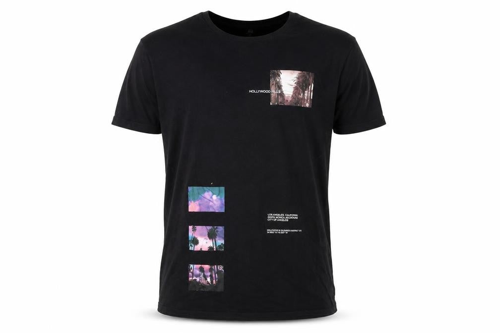 River Island Unisex Black City Graphic T-Shirt, Size 10