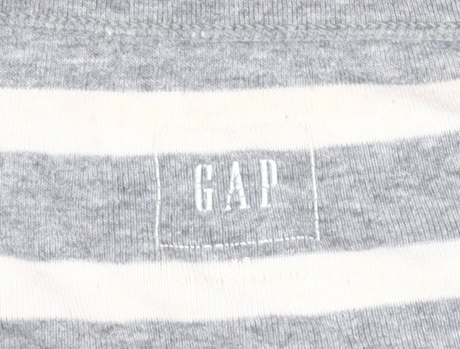 GAP Women's Grey Striped XS Long Sleeve Top