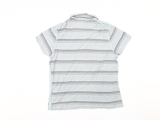 Rocha John Rocha Men's Grey Striped Polo Shirt M