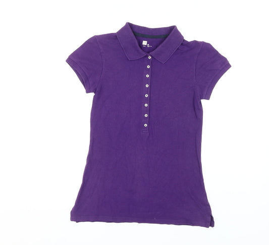 GAP Women's Purple Polo Shirt M - Casual Collared Cotton