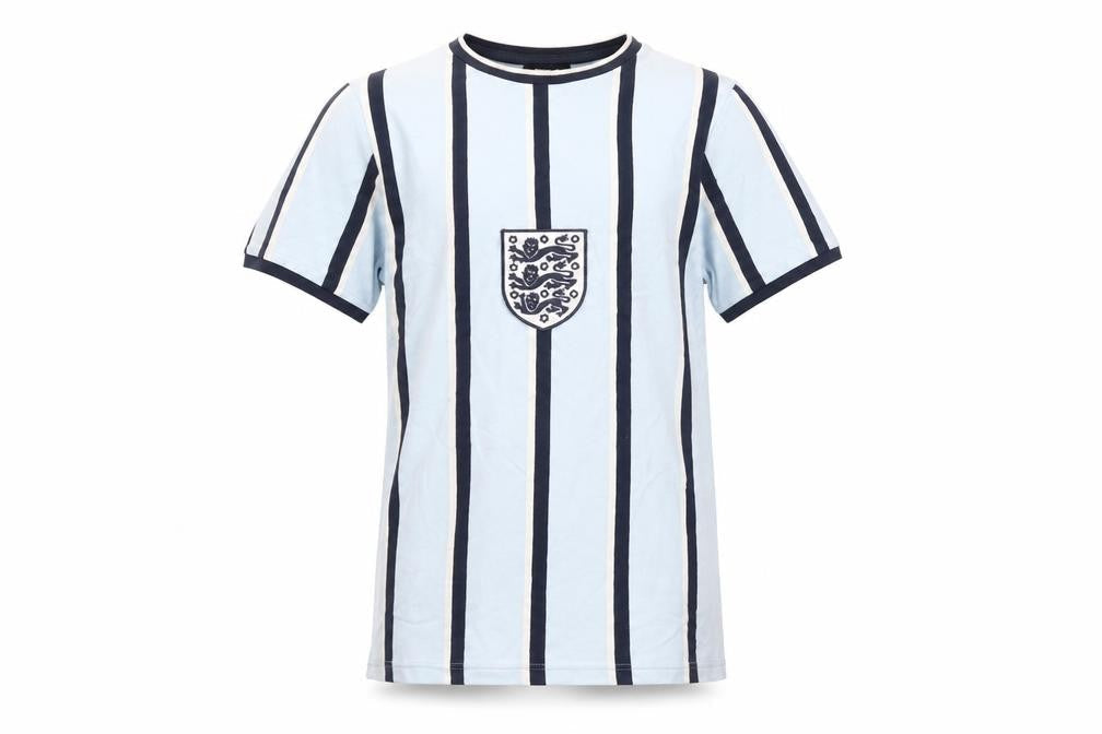 Boys Blue Striped England T-Shirt 8-9 Years Cotton Casual